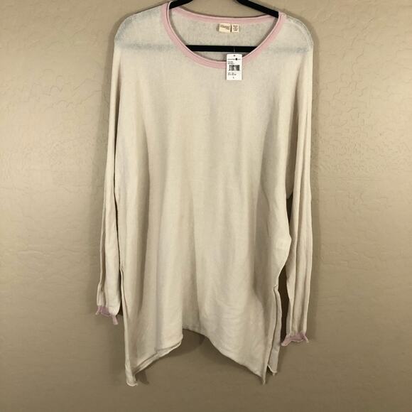 Cloth by Design Size Large long sleeve white beach tunic NWT - Picture 2 of 7